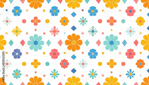 Wallpaper Mural Colorful Floral Pattern Background Torontodigital.ca