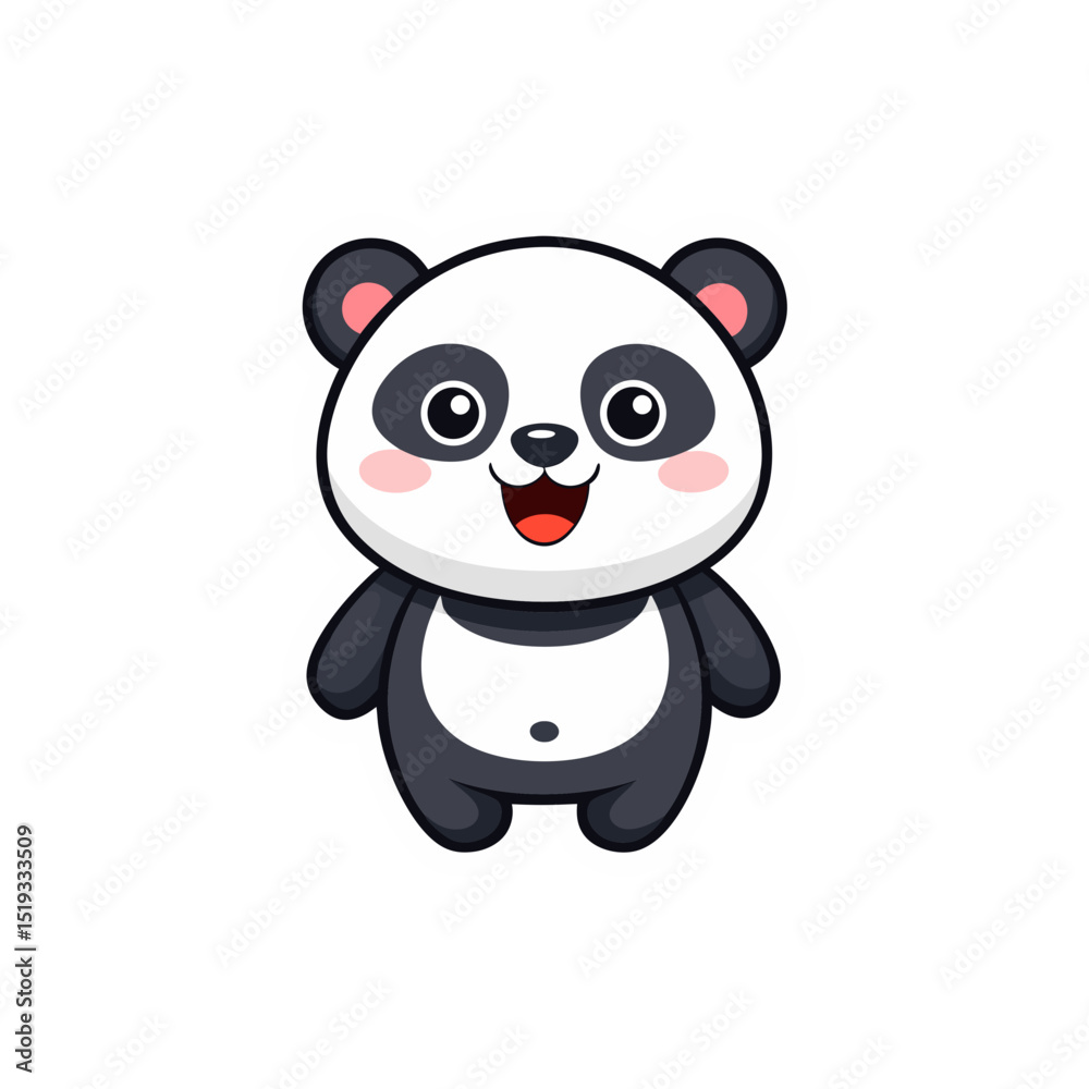 Fototapeta premium a happy cute panda sticker.svg