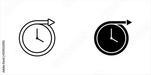 Long term icon set. clock sign. vector illustration