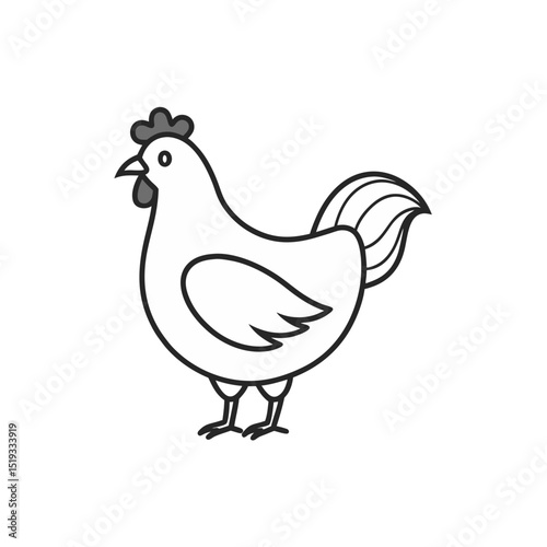 chicken line art.svg