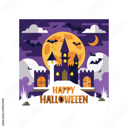 give me a halloween atmosphere with a palace 