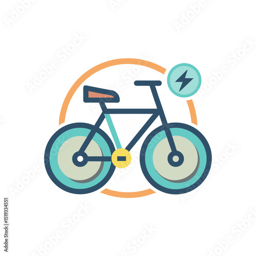 icon of an e bike with a bolt in the wheel.svg