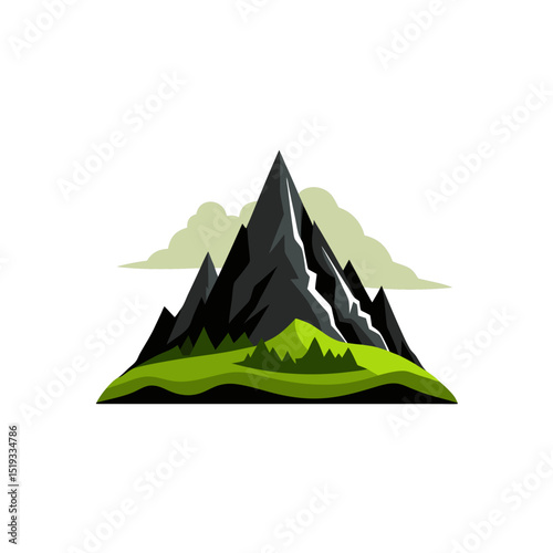 mountain vector black  mountain and landscape vect.svg