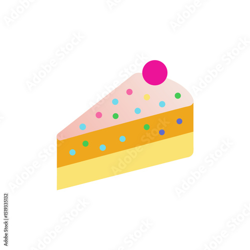 slice of birthday cake with coloured sprinkles and.svg
