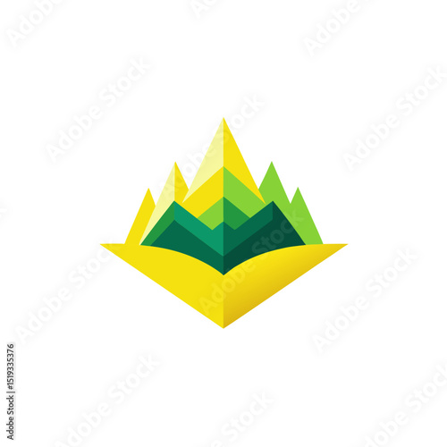 vector logo of mountain minimalistic green and nat.svg