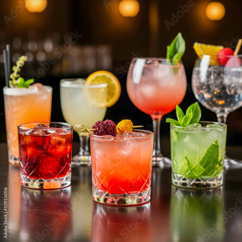 Delicious and Refreshing Assortment of Colorful and Fruity Summer Cocktails