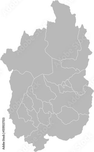 Shiga, Japan – administrative vector map with municipality boundaries (Web Mercator projection, PPT-compatible & fully editable)