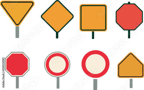 Collection of road sign boards vector. Empty road sign boards.