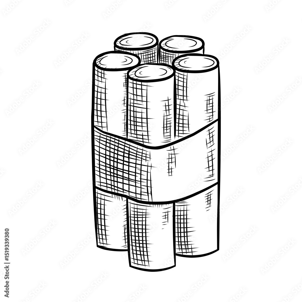 Sleeve tnt vector sketch line art hand drawn illustration 