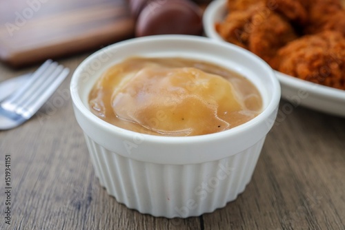 Mashed potatoes in a white bowl