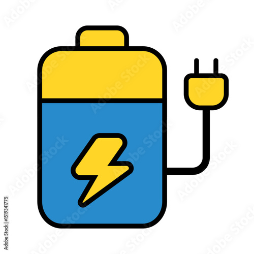 Title Battery being charged with a plug. 

Suitable for technology blogs, marketing materials, educational presentations, science magazines, and electronic product advertisements.