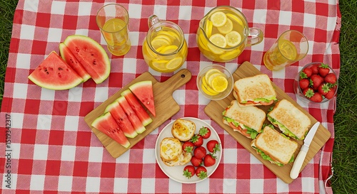 A vibrant Easter table setting with fresh eggs, bread, and a delicious sweet cake on a white tablecloth, perfect for a healthy breakfast meal
