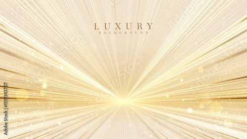 Cream stage background with golden light and glittering star effects.