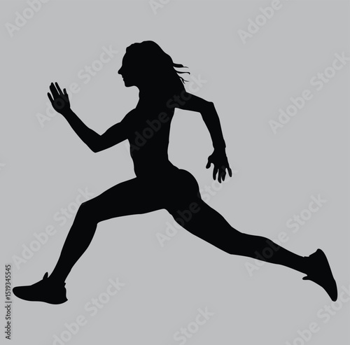 silhouette of a woman running