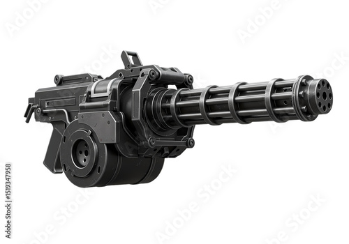 Heavy Machine Gun Powerful Weaponry isolated on transparent baackground