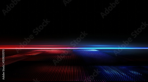 Abstract Red Blue Digital Background Futuristic Technology Design Modern Lines Pattern Dark Elegant Glowing Vivid Neon Light Rays Illustration Graphic Art Image Wallpaper Data Grid Space Power Pixel  