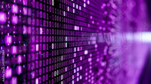 Abstract Purple Digital Data Stream Background Technology Binary Code Futuristic Purple Digital Matrix Network Modern Technology Design Purple Digital Background Futuristic Technology Background      