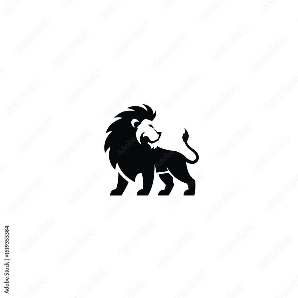 Fototapeta premium Elegant Lion Silhouette Logo Design with a Regal and Powerful Appearance