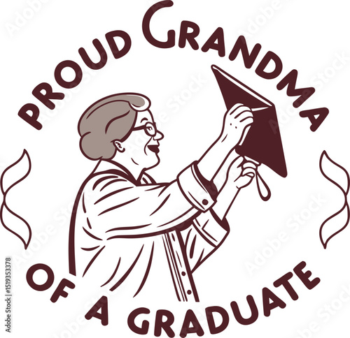 proud grand ma Typography T-shirt Design Print Ready eps cut file Download