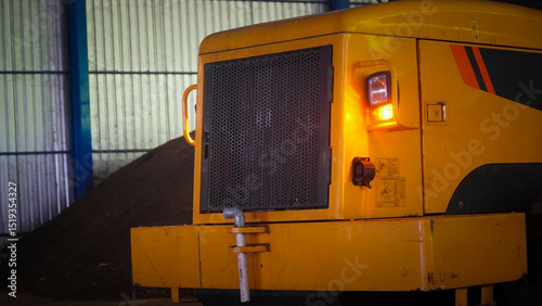 Front View of Wheel Loader with Warning Light photo