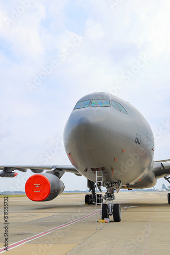 Airbus A330 Multi Role Tanker Transport ( MRTT ), aerial refueling and military transport aircraft  at airshow in Thailand.