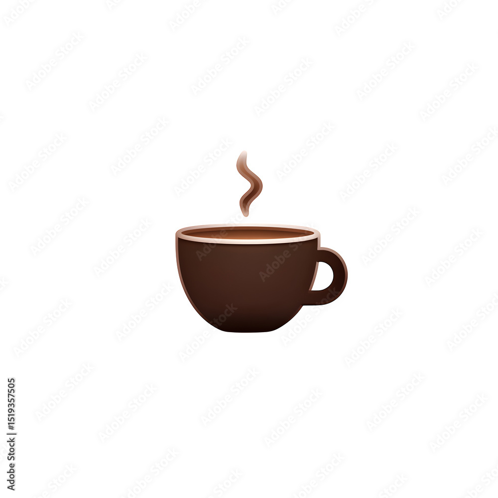 Fototapeta premium Hot coffee cup 3d rendered Isolated on transparent background