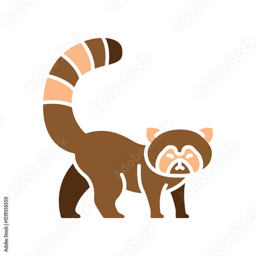 red panda color flat icon for digital and print projects.