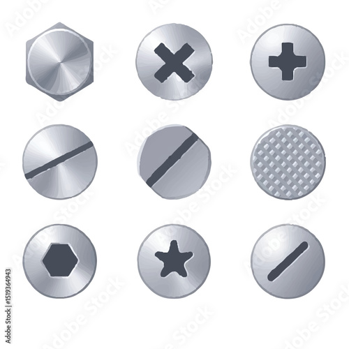Colorfull cartoon character Assorted Metal Screw Head Types