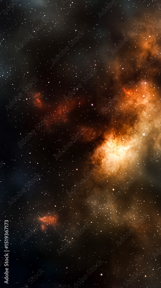 Fototapeta premium A stunning cosmic scene featuring vibrant nebulae and countless stars in a vast universe.