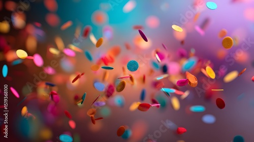 Colorful confetti in joyful motion, a vibrant celebration of life and energy
