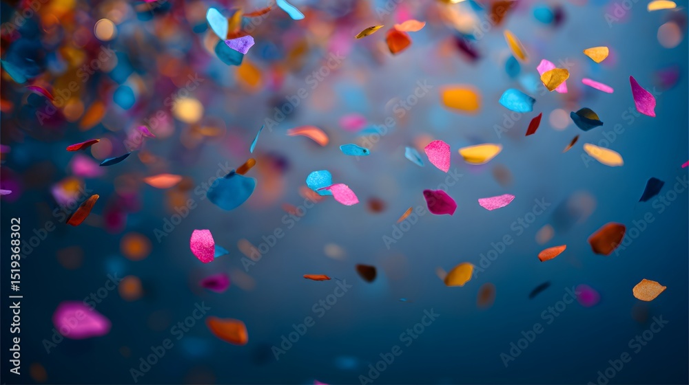 Colorful confetti in joyful motion, a vibrant celebration of life and energy Colorful confetti in joyful motion, a vibrant celebration of life and energy