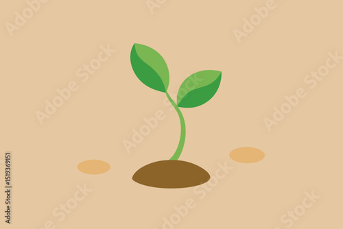 soft earth tone seed and sprout seamless 