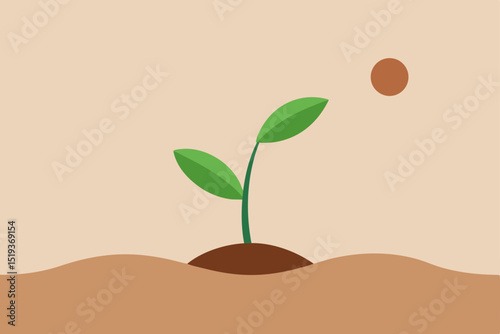 soft earth tone seed and sprout seamless 
