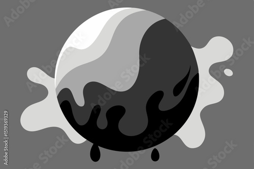   monochrome grayscale liquid marble effect 