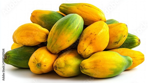 Fresh Papaya Pile On White Background photo