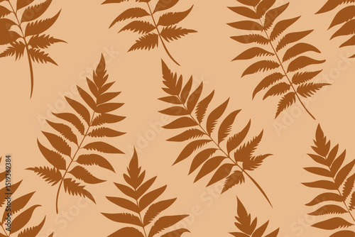 light mocha seamless fern pattern botanical 