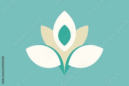 soft cyan and off white flower bud pattern 
