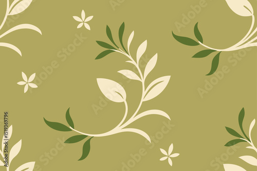   cream and olive green rustic floral elements 