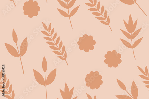 blush and wheat tone simple floral silhouettes.svg