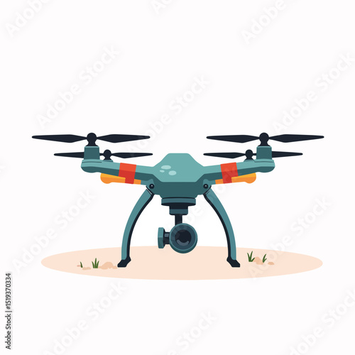 Modern drone with camera for aerial photography and videography. This advanced drone is perfect for capturing stunning images from above.