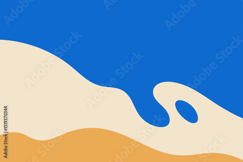 ocean blue and sandy cream liquid abstract 