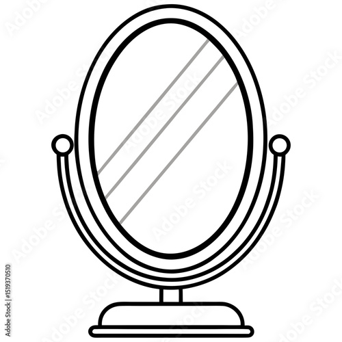 Mirror line art vector illustration 