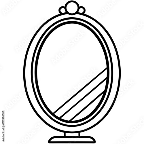 Mirror line art vector illustration 