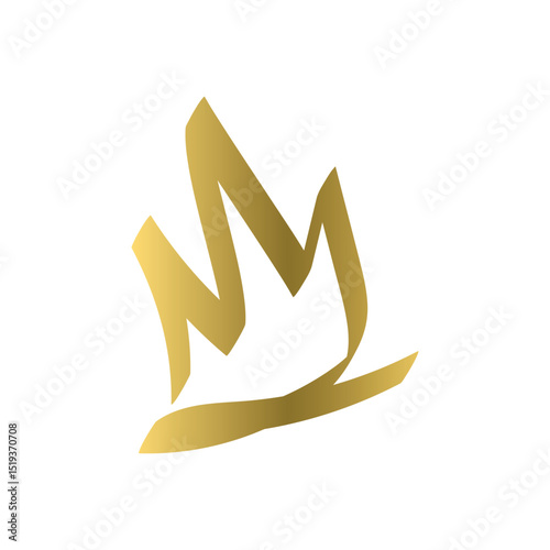A minimalist golden crown design
