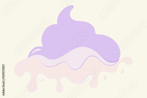 buttercream and pastel lilac ink fluid 