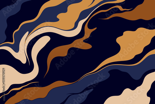 deep navy and soft bronze abstract marbled 