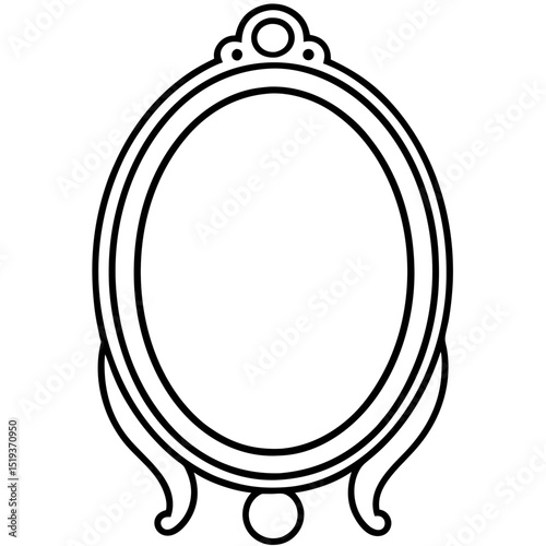 Mirror line art vector illustration 