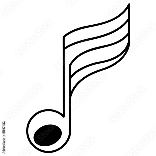Music note line art vector illustration 