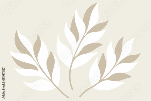 faint charcoal and cream abstract foliage ske.svg