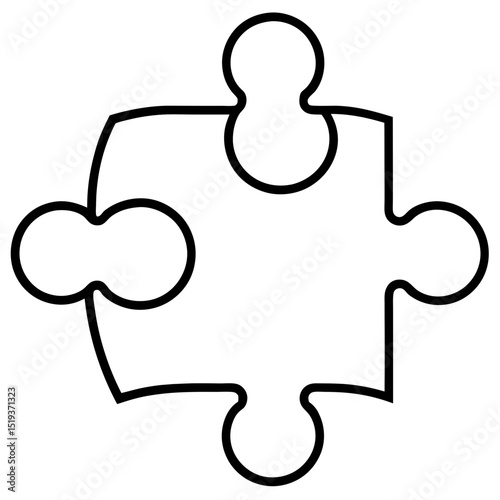 Puzzle piece missing line art vector illustration 